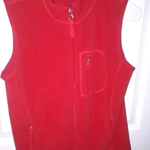 Cozy Denver Hayes Red Polar Fleece Vest Size Small - Picture 1 of 4